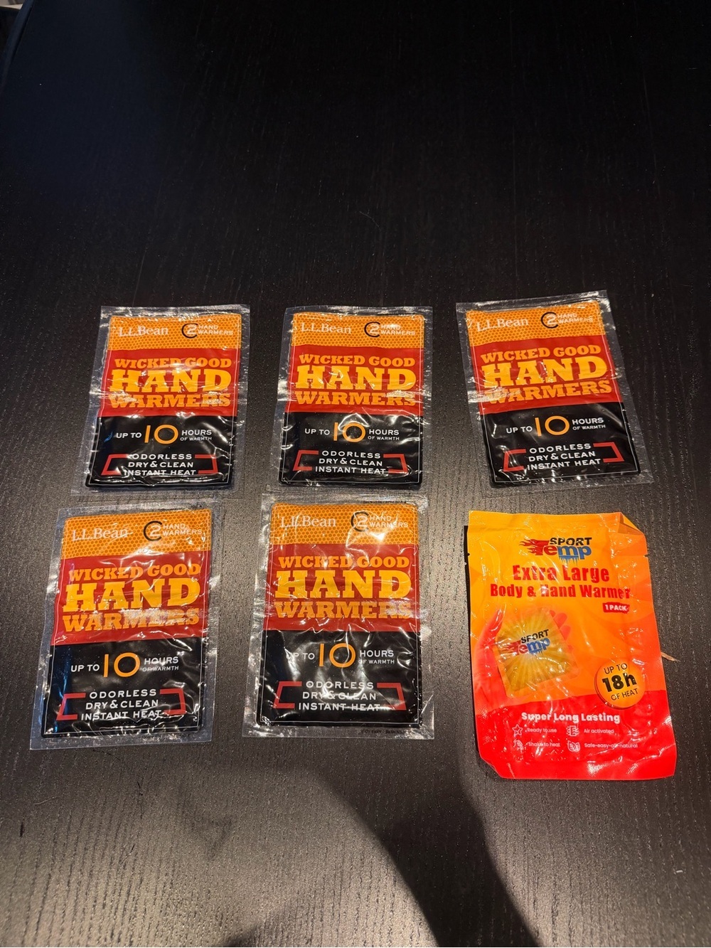 L.L. Bean Wicked Good Hand Warmers - Orange and Red Packets